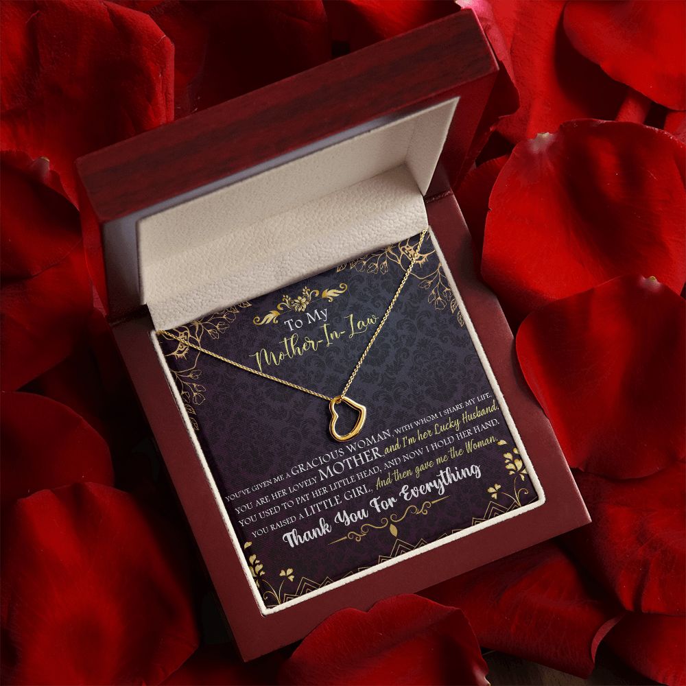 To My Mother-in-Law | For the Most Caring and Loving - Delicate Heart Necklace