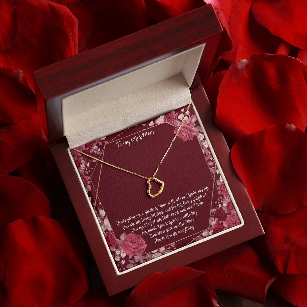 To My Mother-in-Law | Thank you for everything - Delicate Heart Necklace