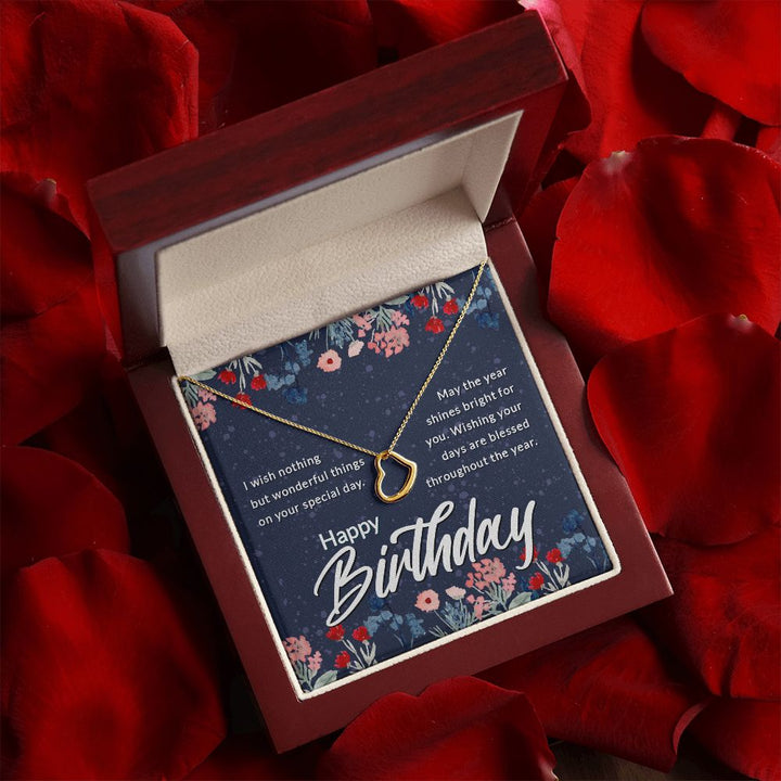 Happy Birthday | May the year shines bright for You - Delicate Heart Necklace