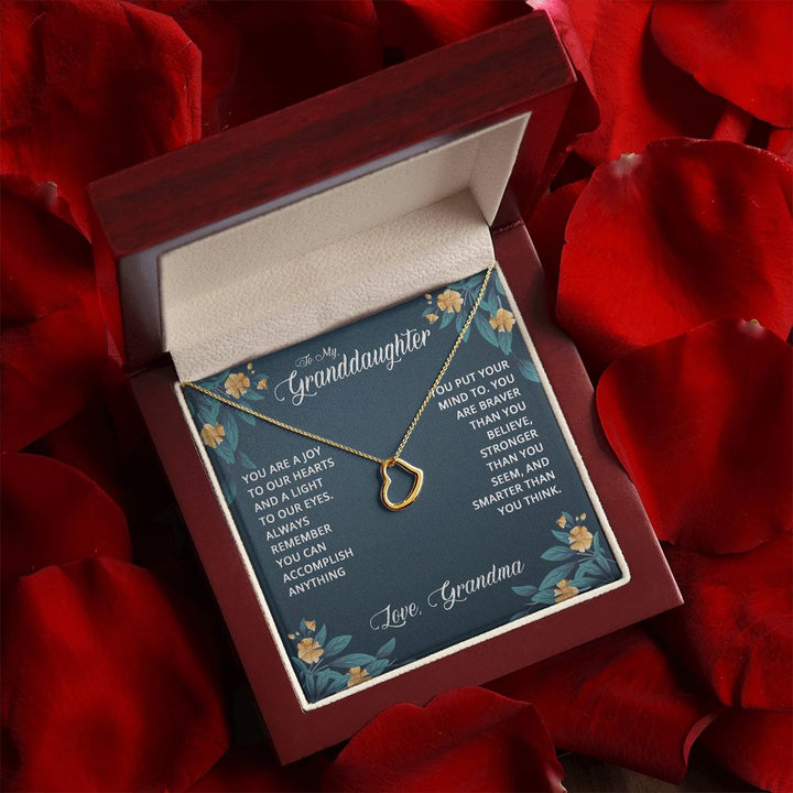 To My Granddaughter | Granddaughters Make the World a Better Place - Delicate Heart Necklace