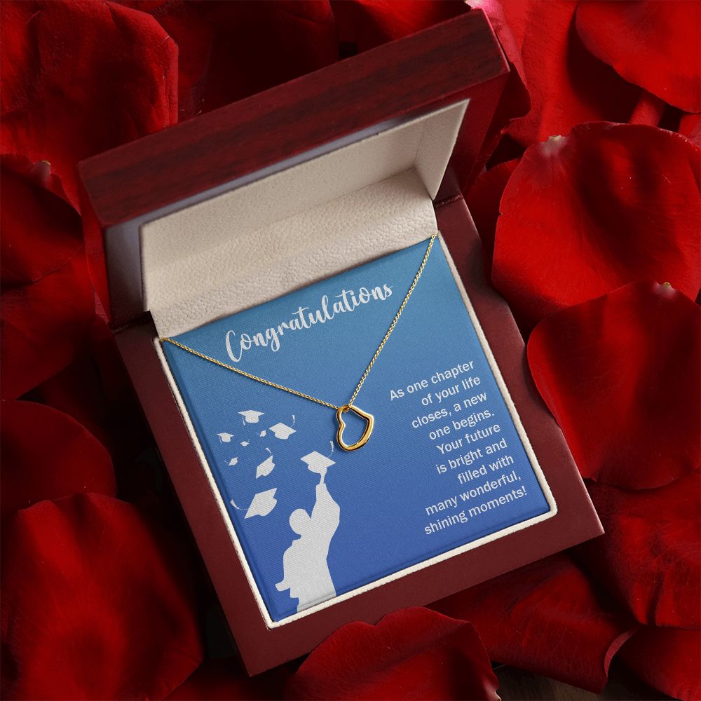 Happy Graduation | Your Journey Has Only Just Begun, Grad! Keep Climbing - Delicate Heart Necklace