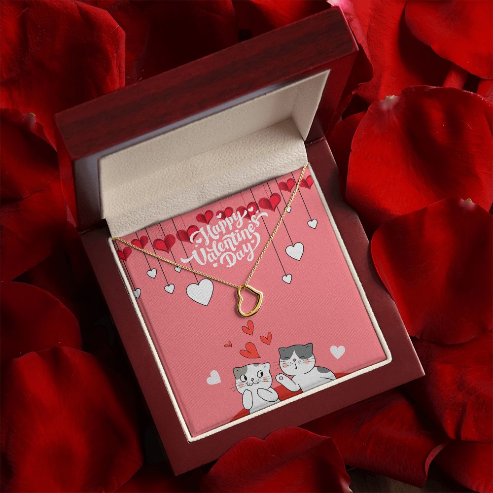 Happy Valentine's Day | I Love You More Than Words Can Say- Delicate Heart Necklace
