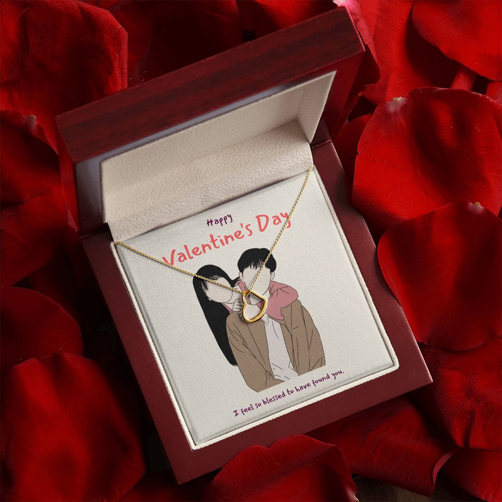 Happy Valentine's Day | I'll Love You Always - Delicate Heart Necklace