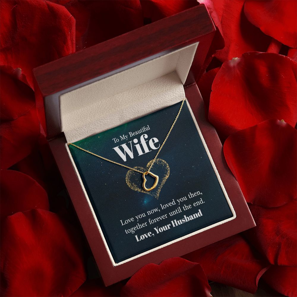To My Beautiful Wife | Love You Now - Delicate Heart Necklace
