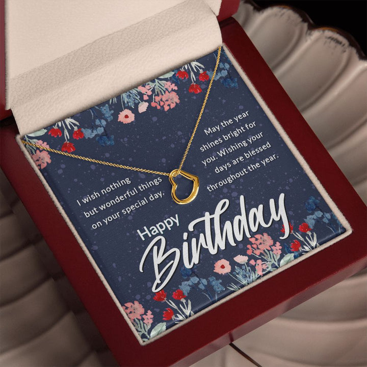 Happy Birthday | May the year shines bright for You - Delicate Heart Necklace
