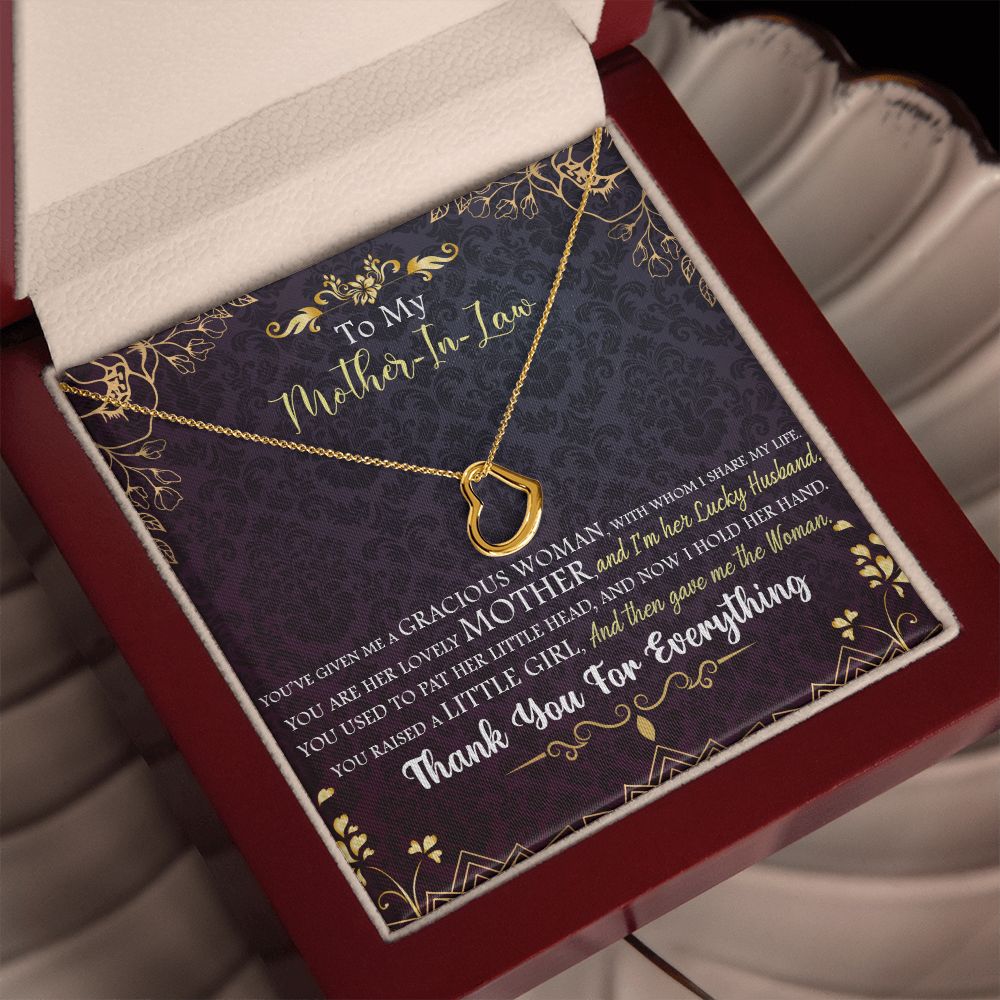 To My Mother-in-Law | For the Most Caring and Loving - Delicate Heart Necklace