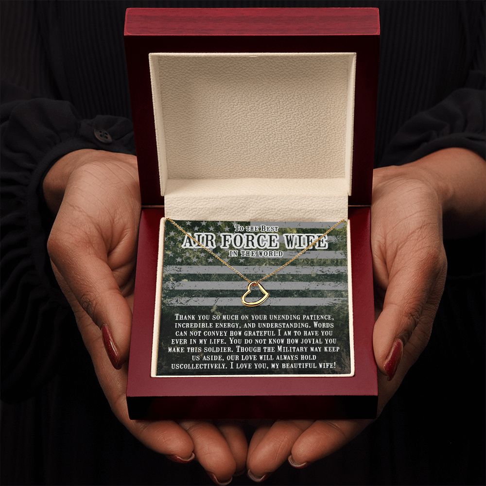 To My Air Force Wife | I am so proud of you and everything you do - Delicate Heart Necklace