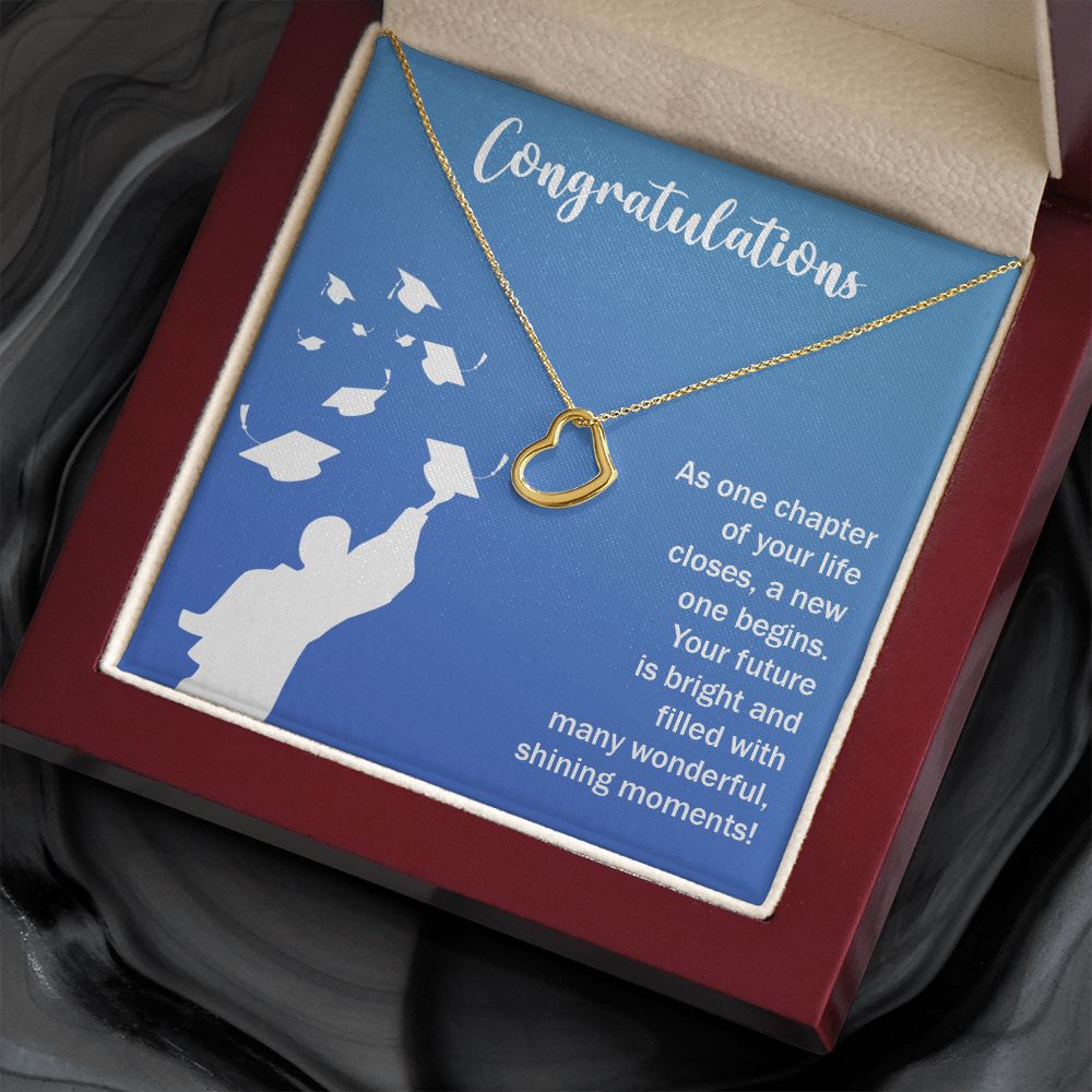 Happy Graduation | Your Journey Has Only Just Begun, Grad! Keep Climbing - Delicate Heart Necklace