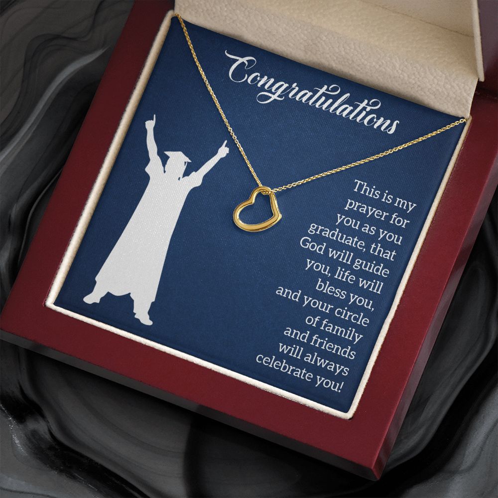 Happy Graduation | This is my Prayer - Delicate Heart Necklace