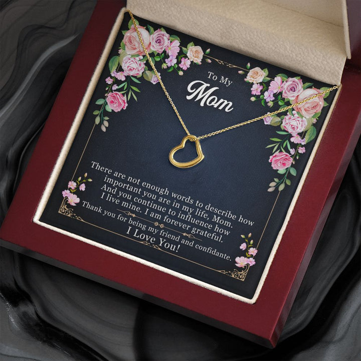 To My Mom | Forever Thankful to Mom - Delicate Heart Necklace
