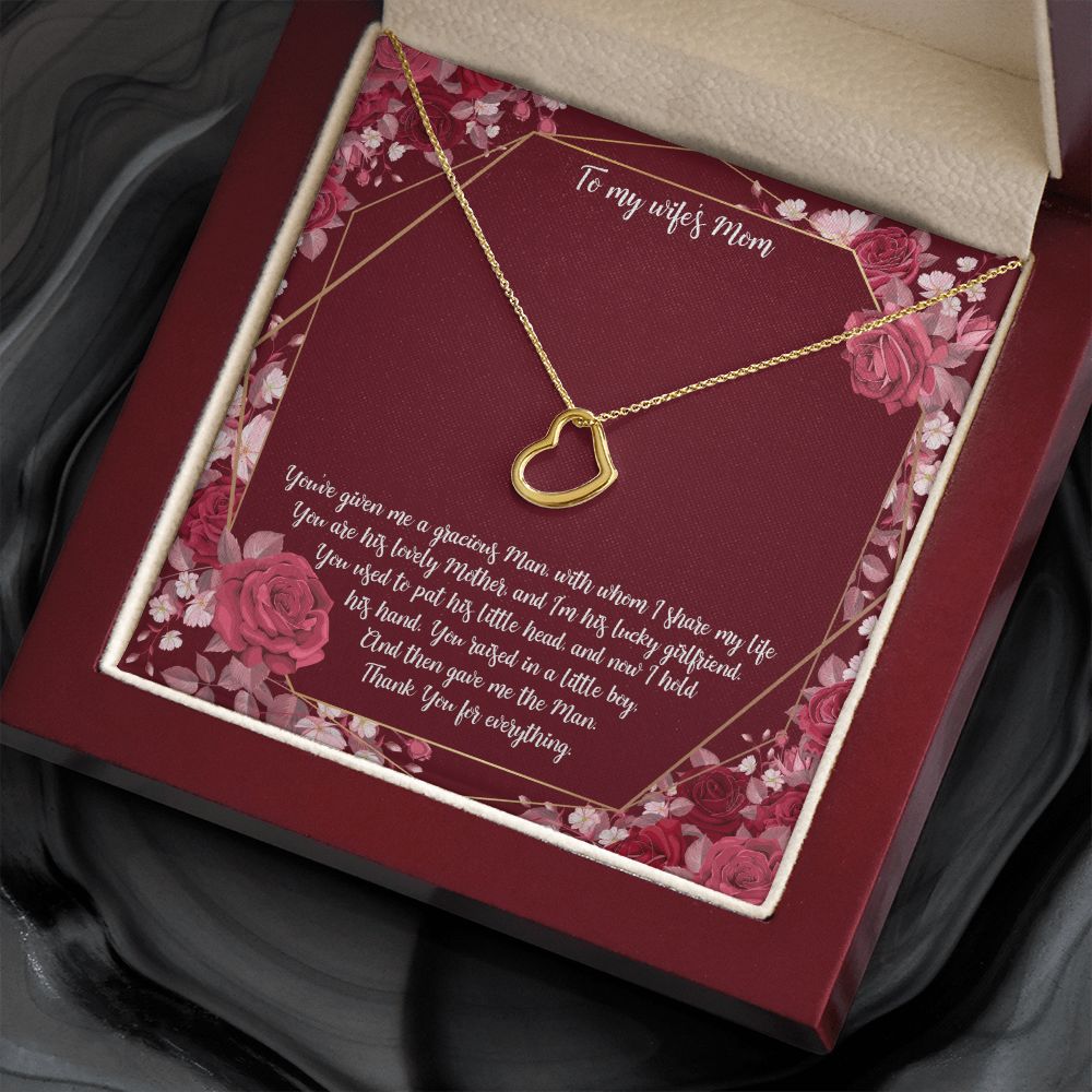 To My Mother-in-Law | Thank you for everything - Delicate Heart Necklace