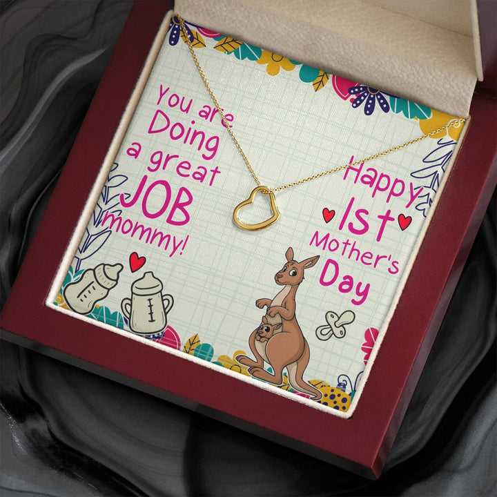 Mother's Day | You are doing a great job Mommy - Delicate Heart Necklace