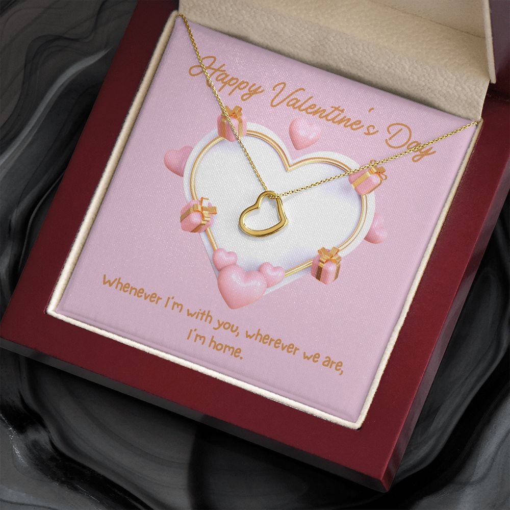 Happy Valentine's Day | Home in Your Arms - Delicate Heart Necklace