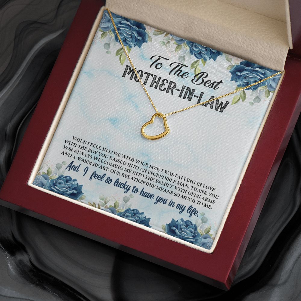 To My Mother-In-Law | Your Love is a Gift to Us All - Delicate Heart Necklace
