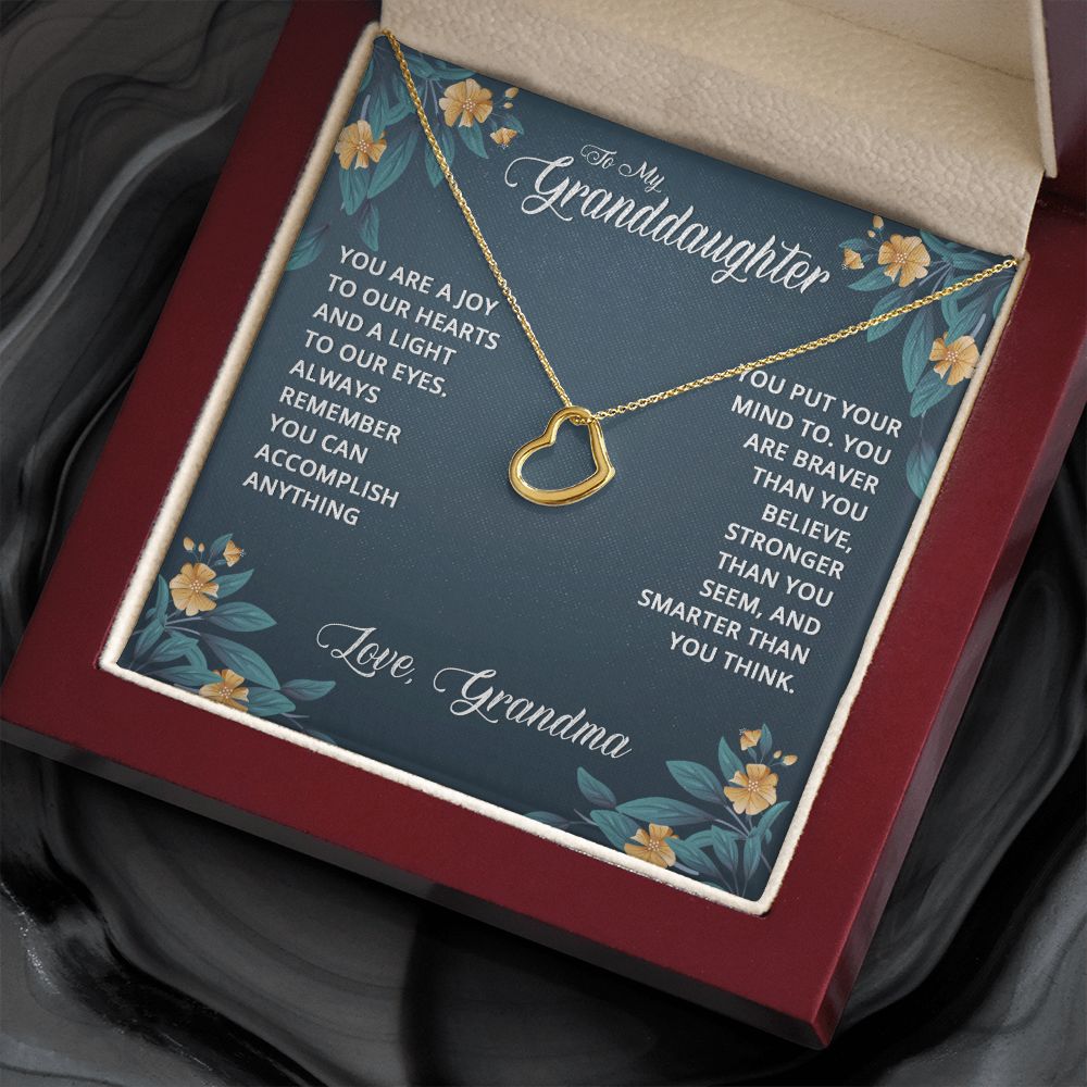 To My Granddaughter | Granddaughters Make the World a Better Place - Delicate Heart Necklace