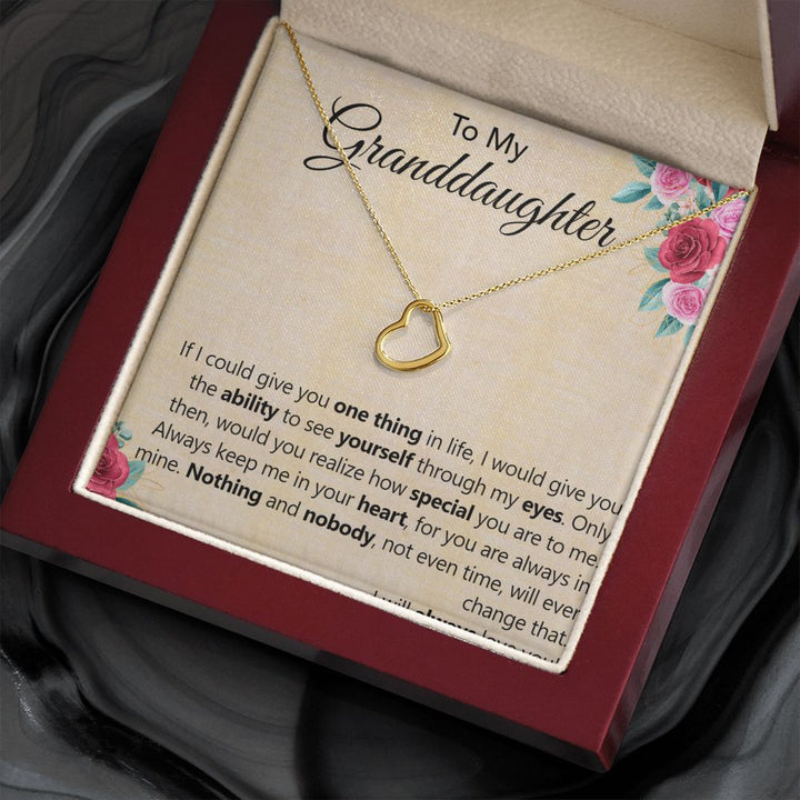 To My Granddaughter | The Unchanging Connection We Share - Delicate Heart Necklace