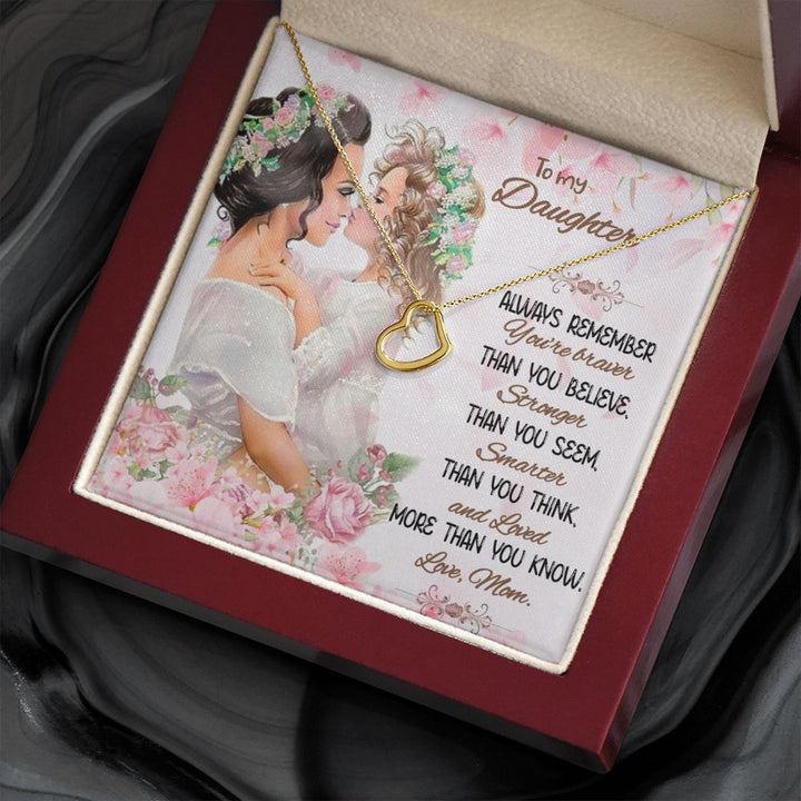 To My Daughter | Love That Surpasses Understanding - Delicate Heart Necklace