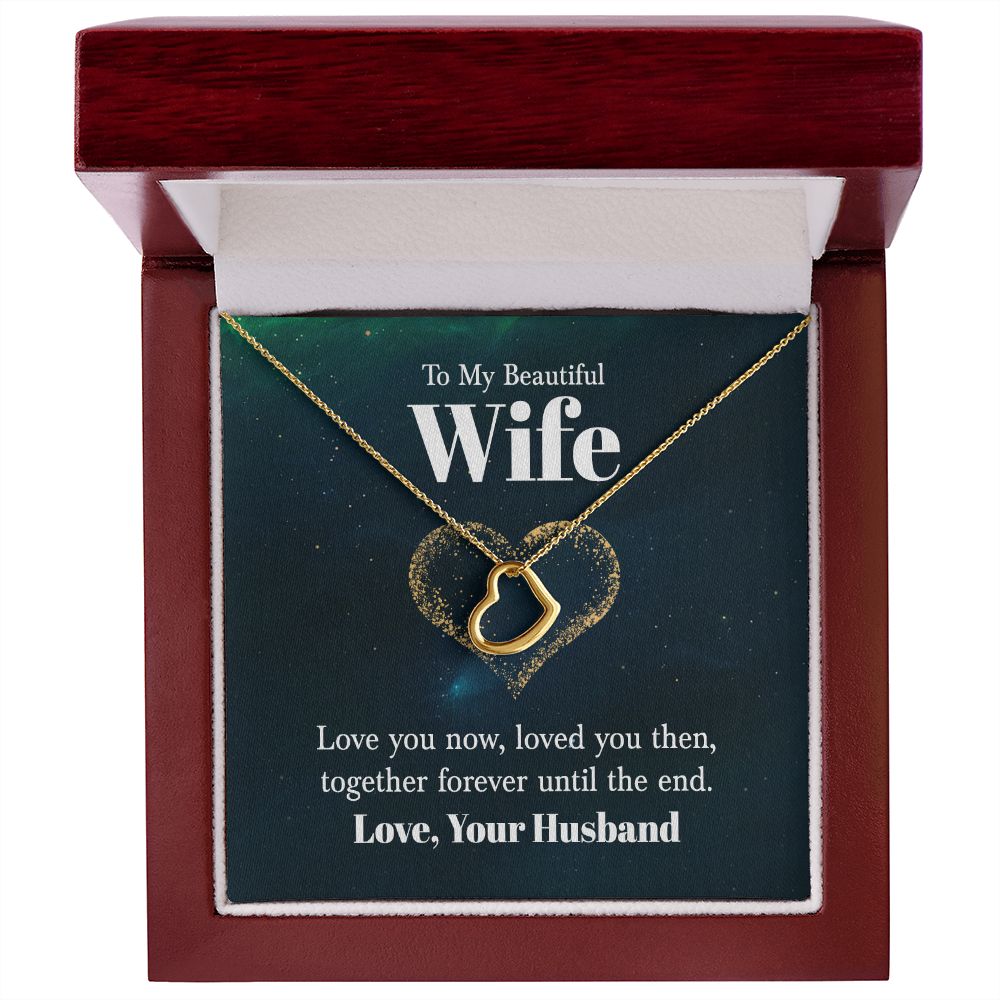 To My Beautiful Wife | Love You Now - Delicate Heart Necklace