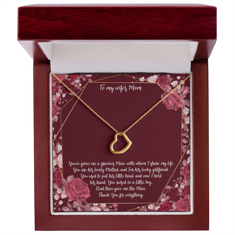 To My Mother-in-Law | Thank you for everything - Delicate Heart Necklace