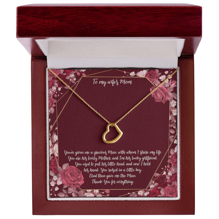 To My Mother-in-Law | Thank you for everything - Delicate Heart Necklace