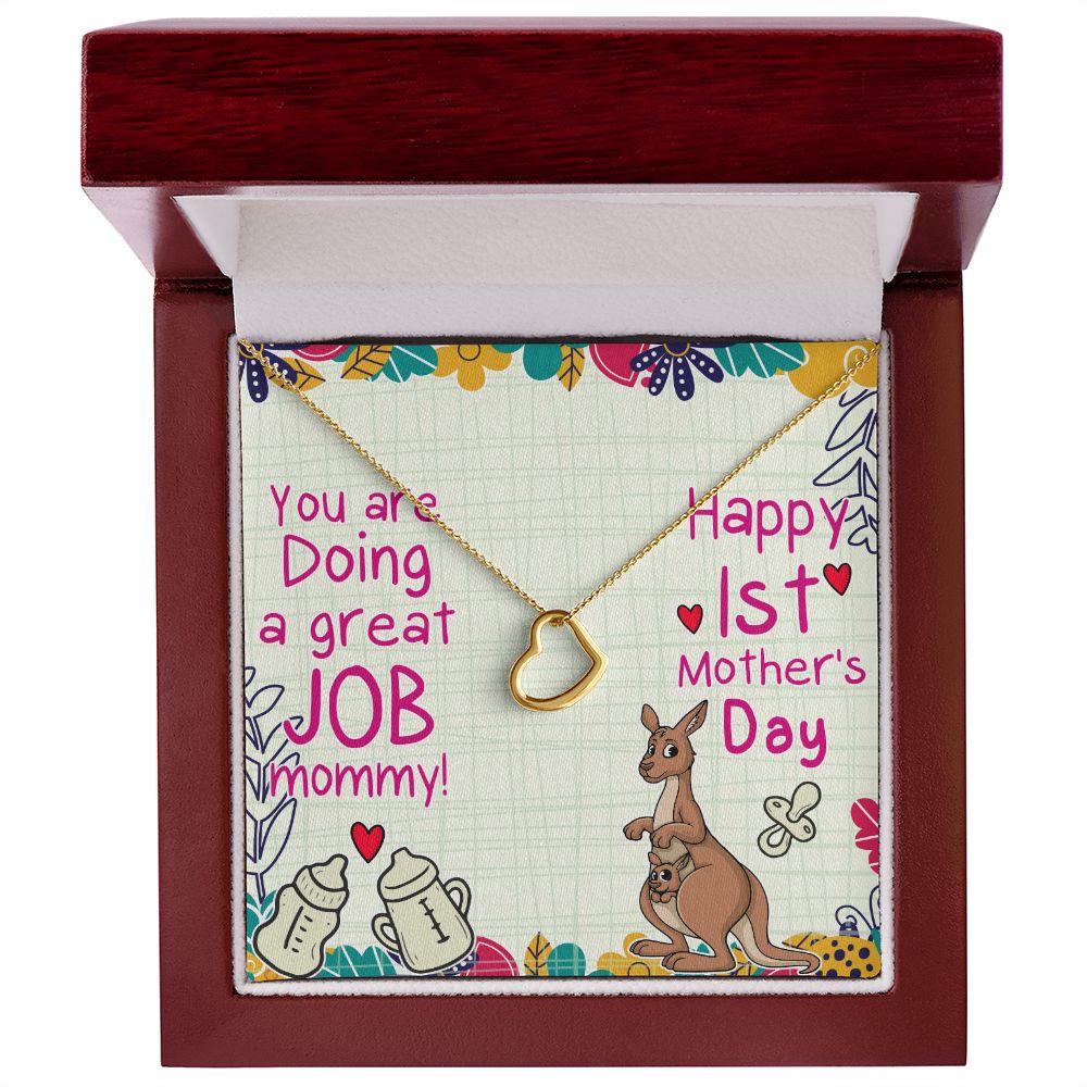 Mother's Day | You are doing a great job Mommy - Delicate Heart Necklace