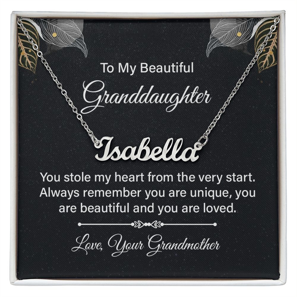 To My Beautiful Granddaughter | Always remember you are unique - Personalized Name Necklace
