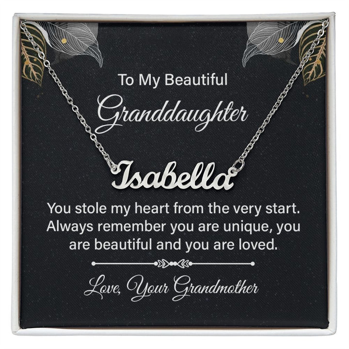 To My Beautiful Granddaughter | Always remember you are unique - Personalized Name Necklace