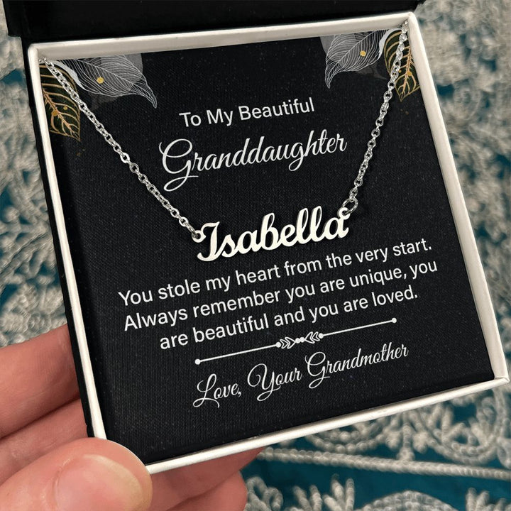 To My Beautiful Granddaughter | Always remember you are unique - Personalized Name Necklace