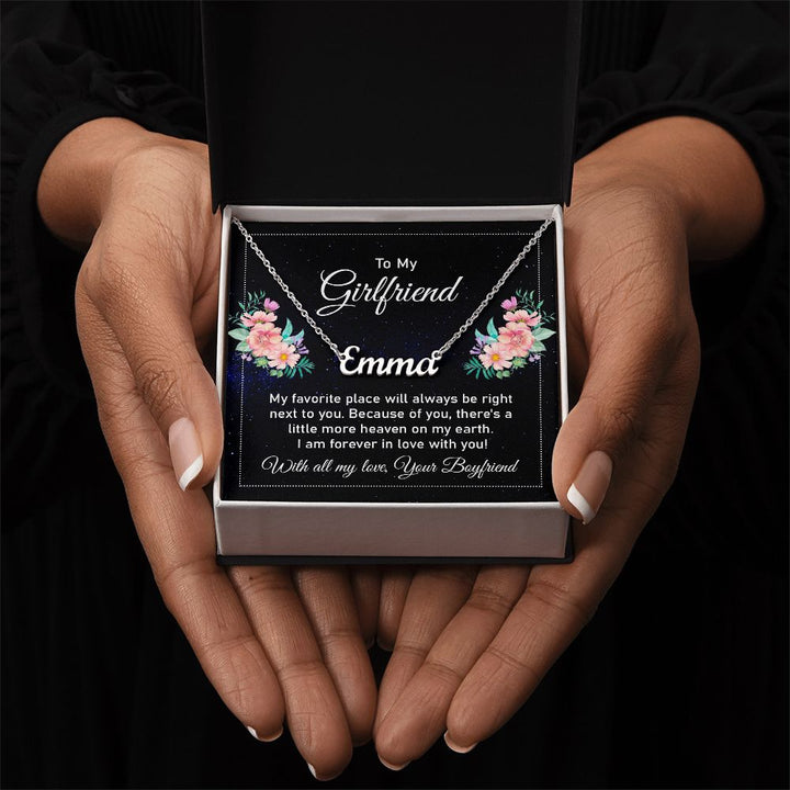 To My Girlfriend | I am forever in love with you - Personalized Name Necklace