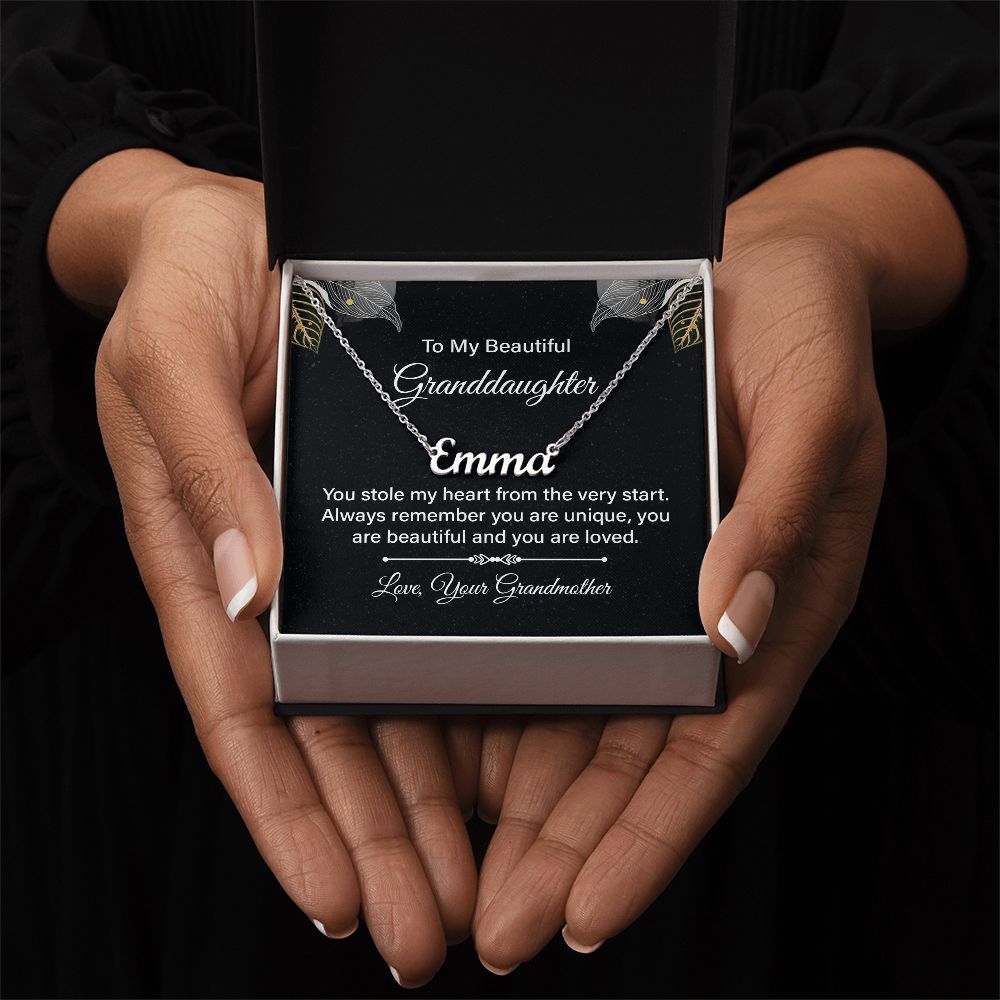 To My Beautiful Granddaughter | Always remember you are unique - Personalized Name Necklace