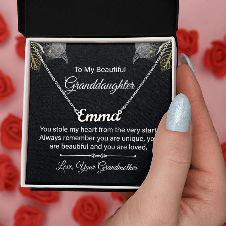 To My Beautiful Granddaughter | Always remember you are unique - Personalized Name Necklace