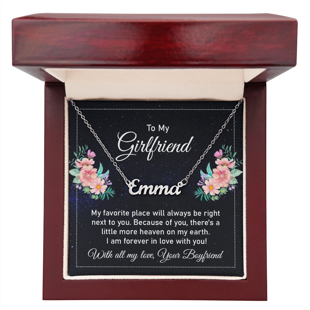 To My Girlfriend | I am forever in love with you - Personalized Name Necklace