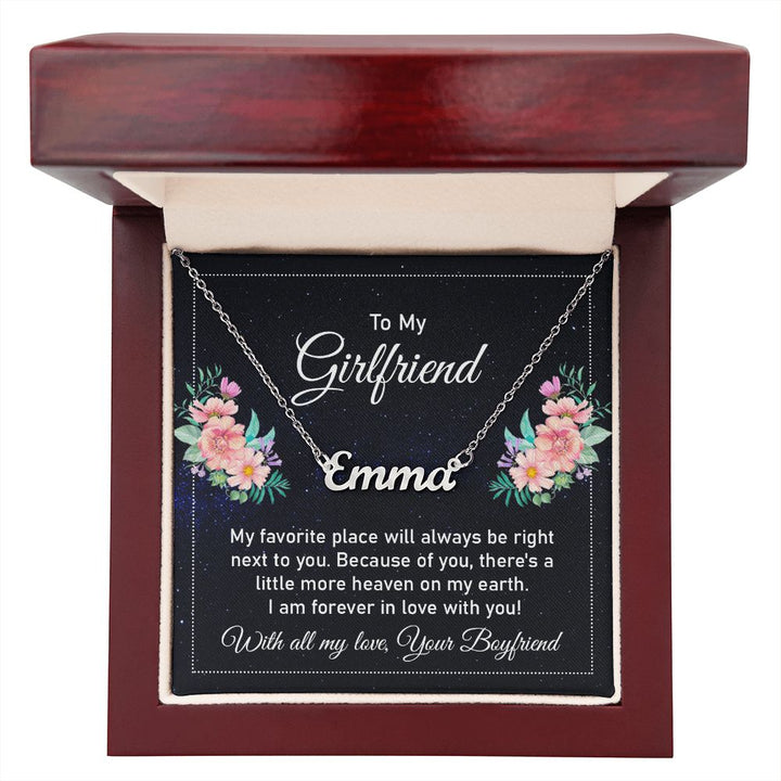 To My Girlfriend | I am forever in love with you - Personalized Name Necklace