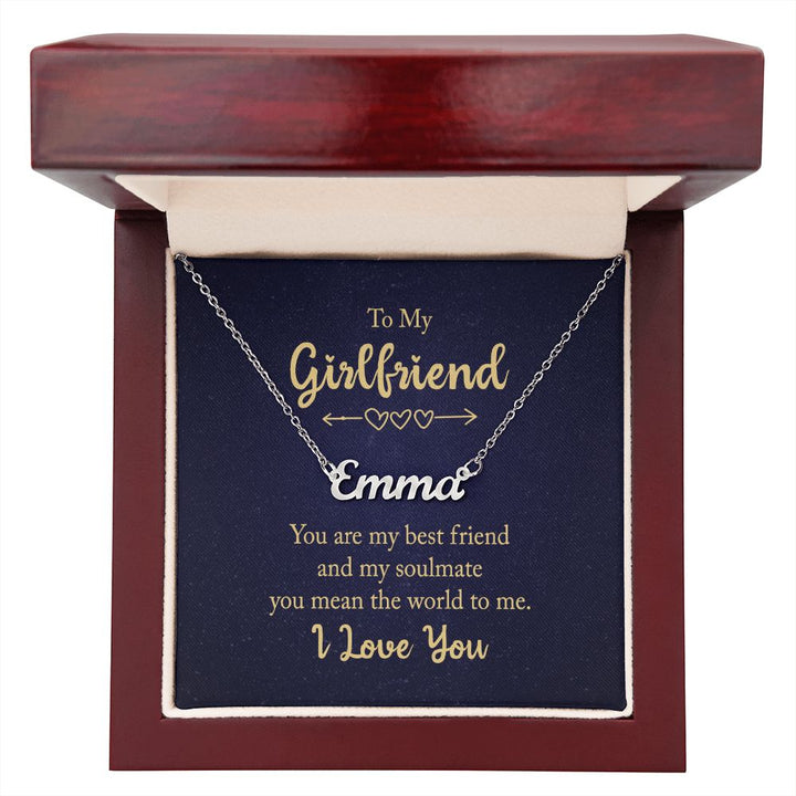 To My Girlfriend | You mean the world to me - Personalized Name Necklace