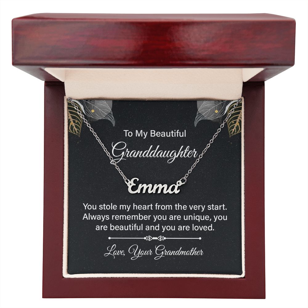 To My Beautiful Granddaughter | Always remember you are unique - Personalized Name Necklace