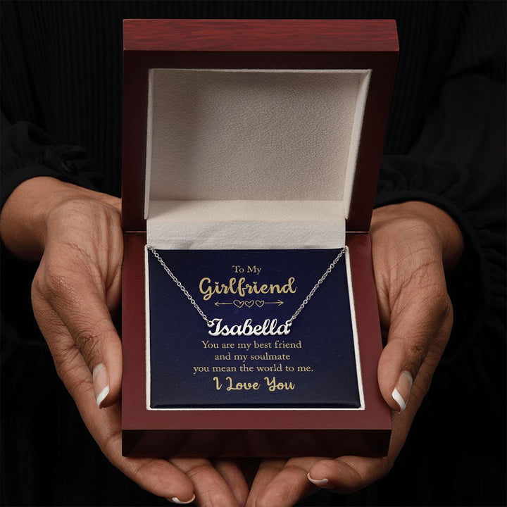To My Girlfriend | You mean the world to me - Personalized Name Necklace