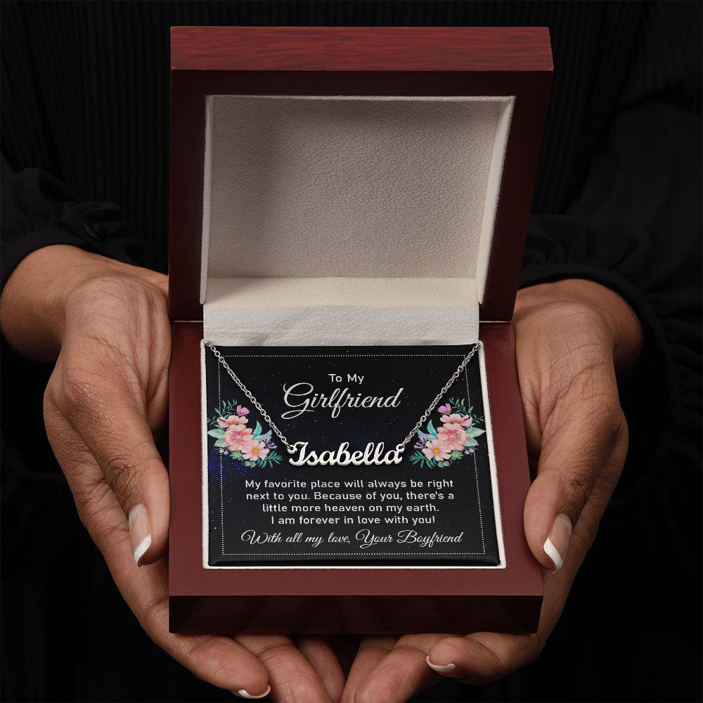 To My Girlfriend | I am forever in love with you - Personalized Name Necklace