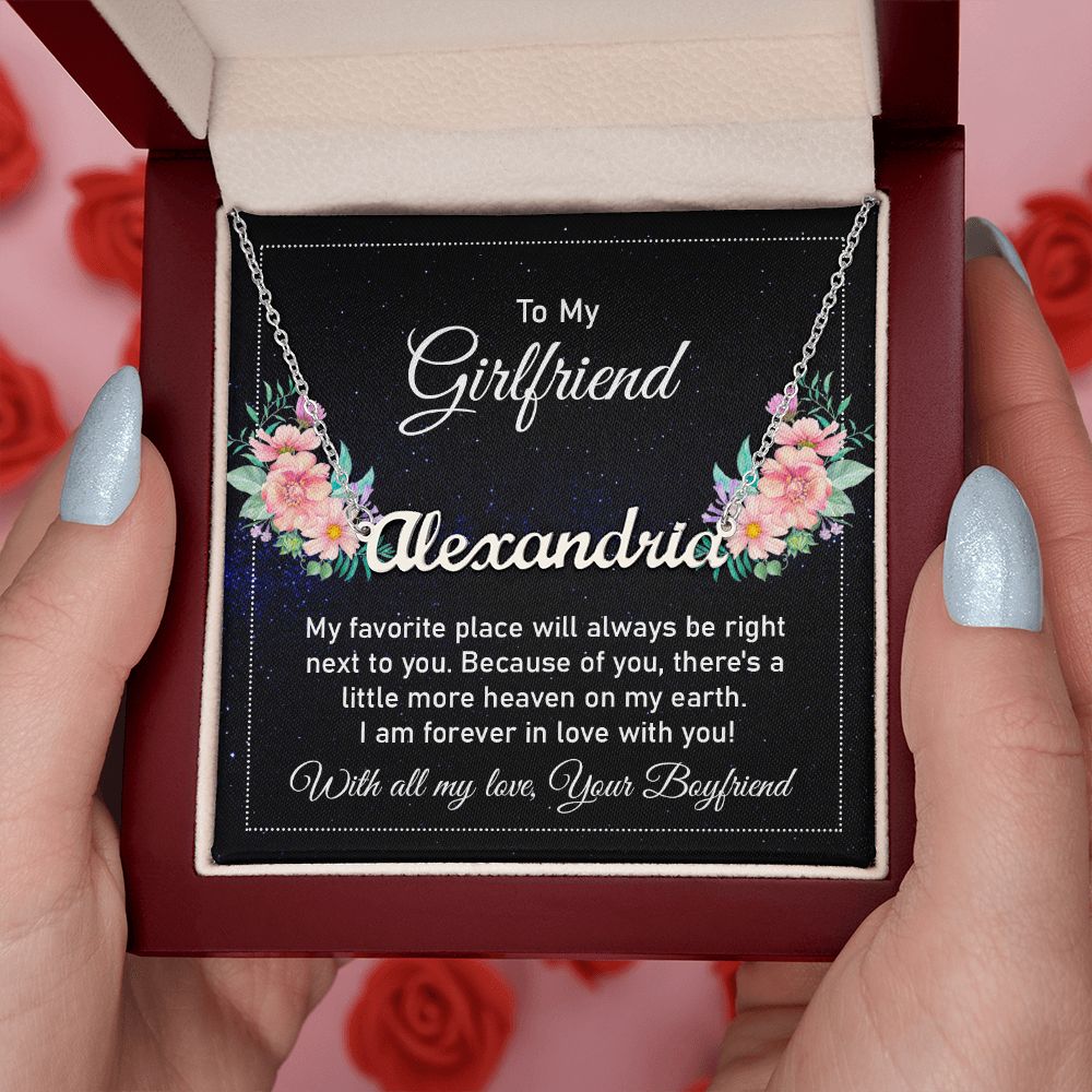 To My Girlfriend | I am forever in love with you - Personalized Name Necklace
