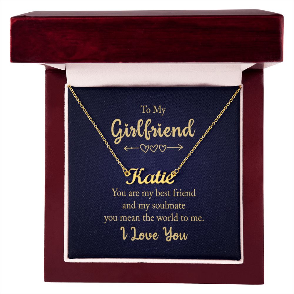 To My Girlfriend | You mean the world to me - Personalized Name Necklace