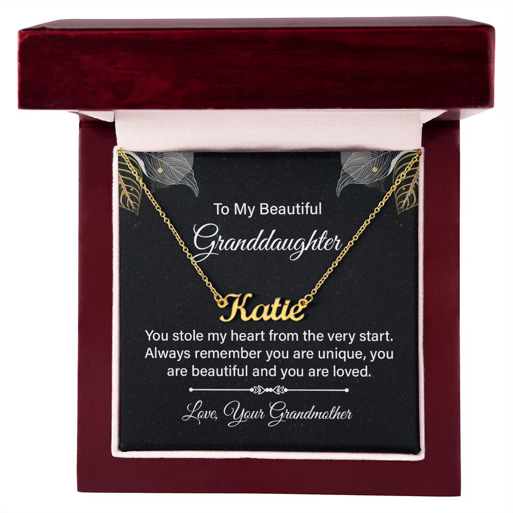 To My Beautiful Granddaughter | Always remember you are unique - Personalized Name Necklace