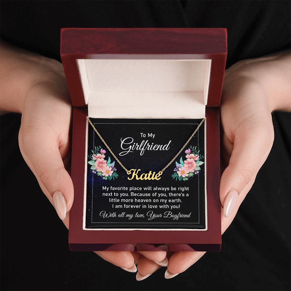 To My Girlfriend | I am forever in love with you - Personalized Name Necklace