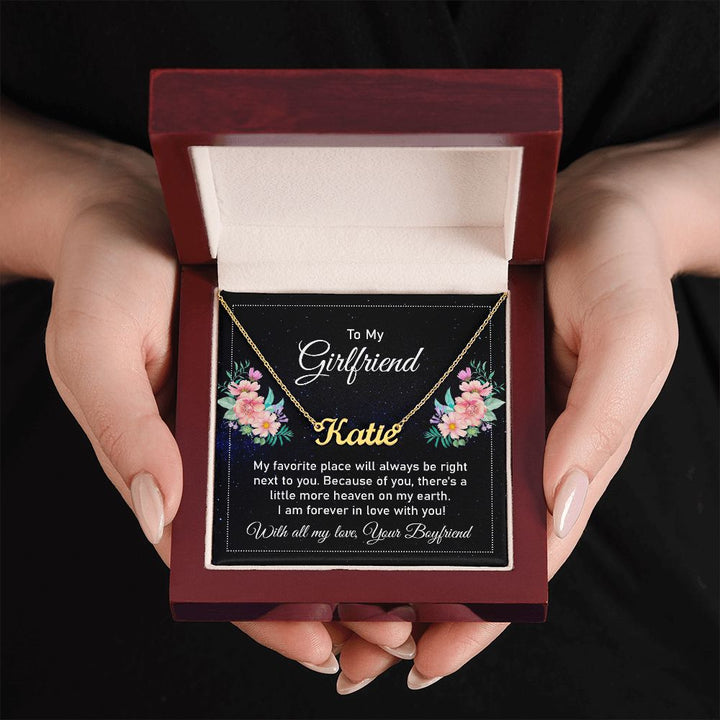 To My Girlfriend | I am forever in love with you - Personalized Name Necklace