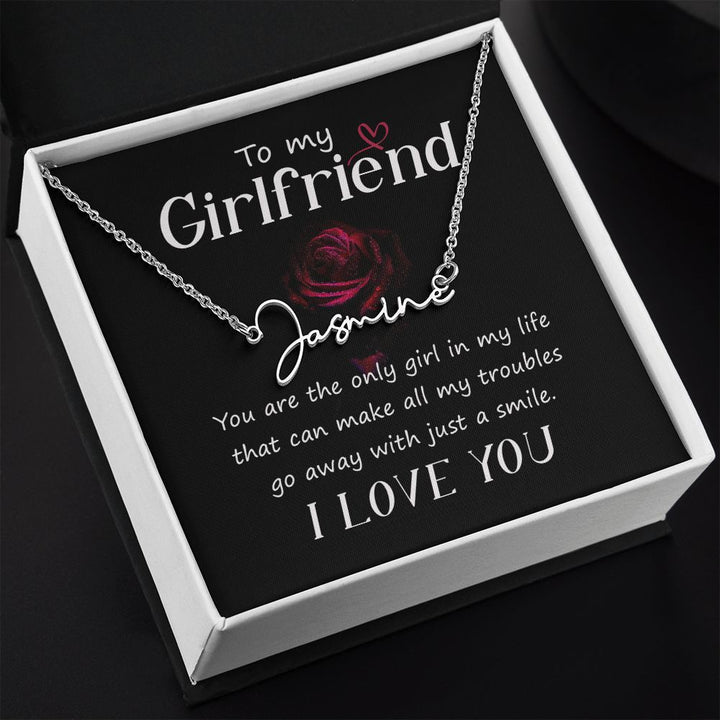 To My Girlfriend | I love you - Signature Style Name Necklace