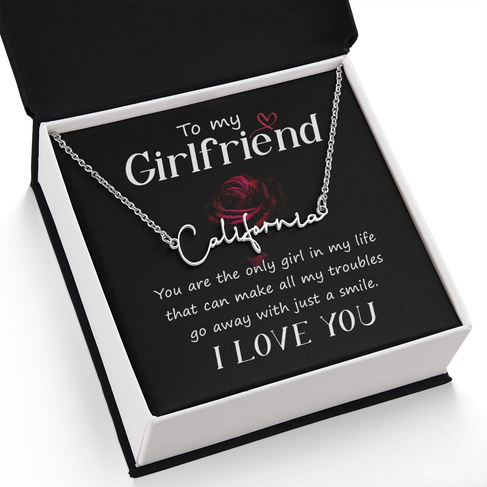 To My Girlfriend | I love you - Signature Style Name Necklace
