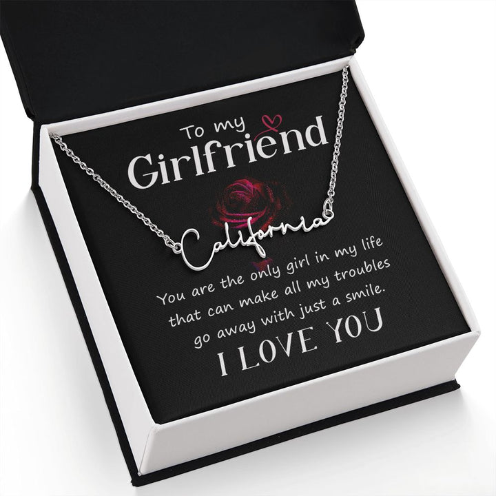 To My Girlfriend | I love you - Signature Style Name Necklace