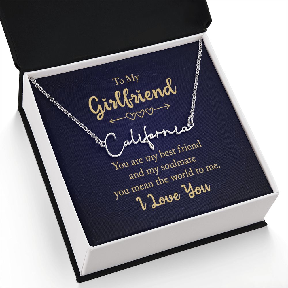 To My Girlfriend | You are my best friend - Signature Style Name Necklace