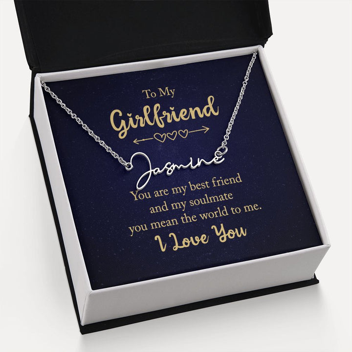 To My Girlfriend | You are my best friend - Signature Style Name Necklace
