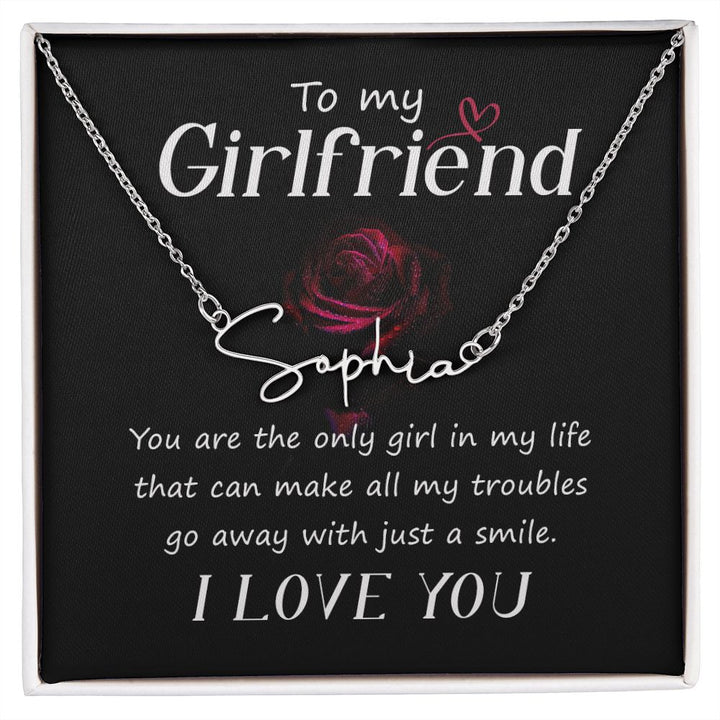 To My Girlfriend | I love you - Signature Style Name Necklace