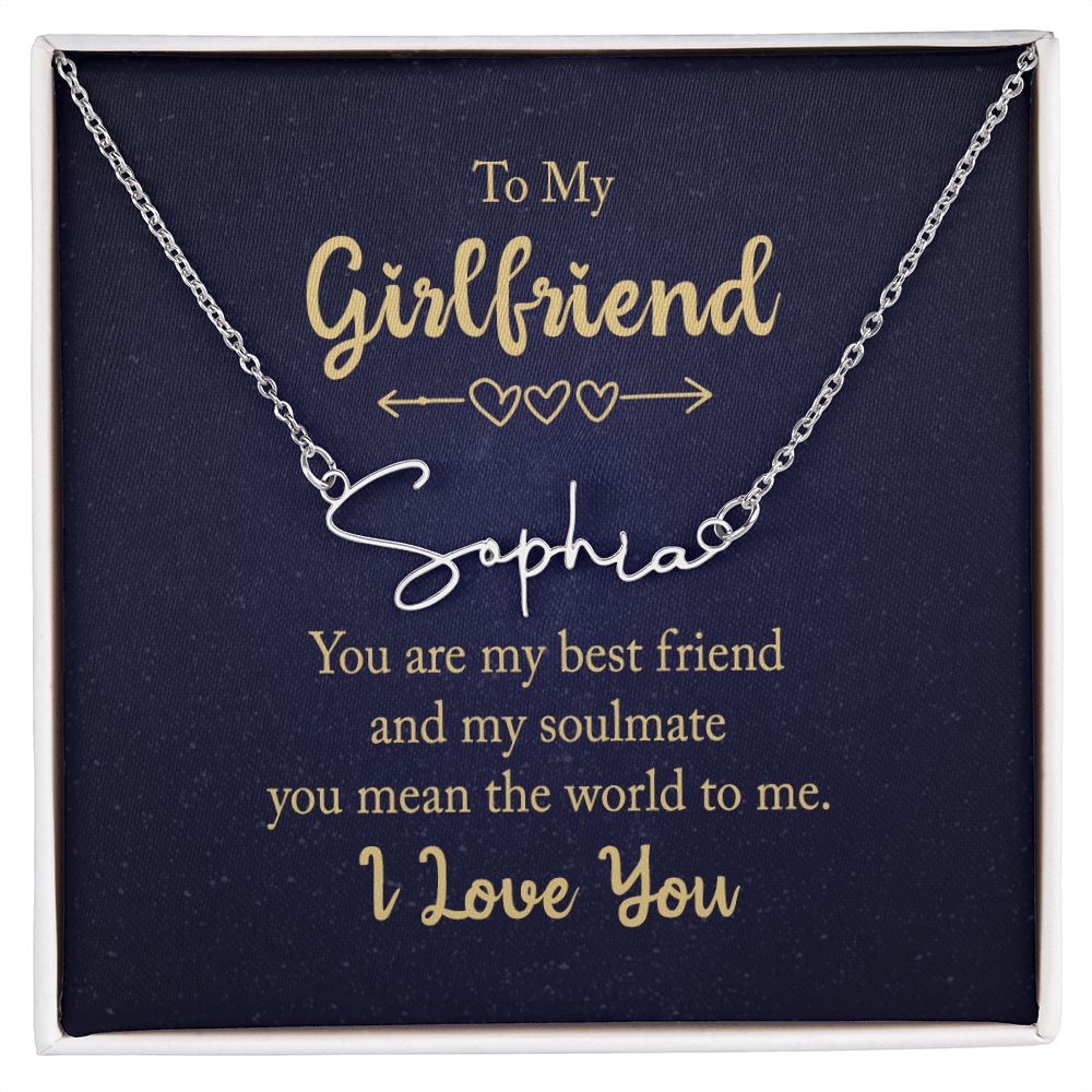 To My Girlfriend | You are my best friend - Signature Style Name Necklace