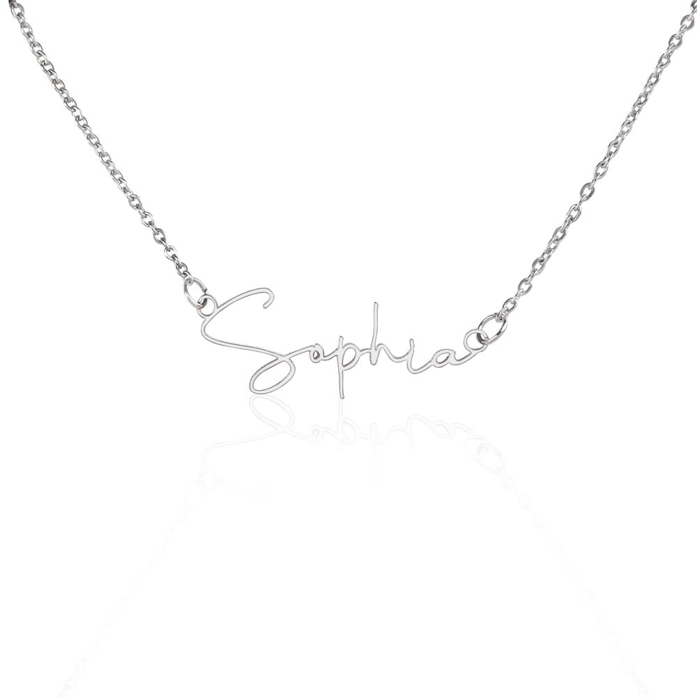 To My Beautiful Granddaughter | You stole my heart - Signature Style Name Necklace